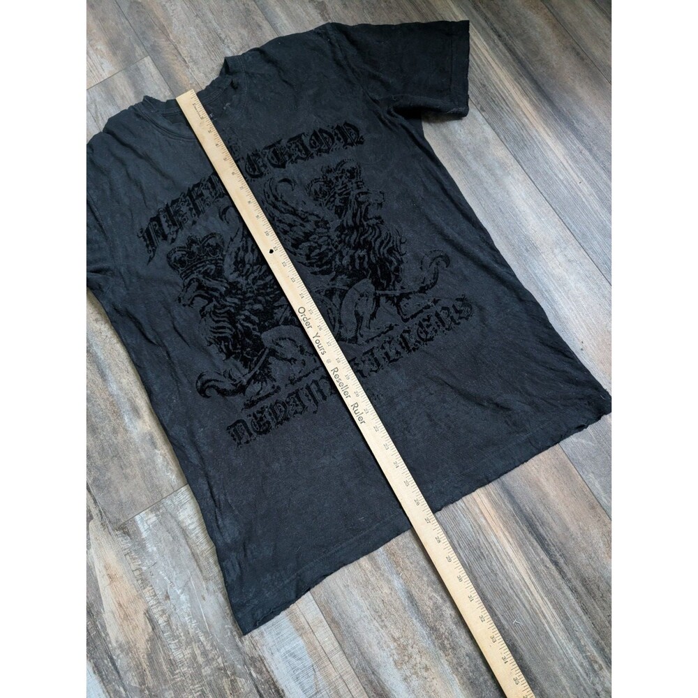 Affliction Men's L Black Gray Double-Sided Graphic Crew Neck Cotton T-Shirt Y2K - Picture 2 of 5